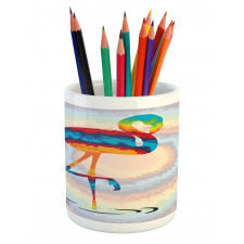 Rainbow Colored Birds Pencil Pen Holder