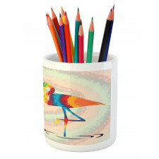 Valentines Funky Birds Pencil Pen Holder