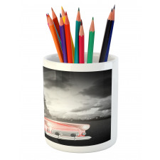 Vintage Car and Eiffel Pencil Pen Holder