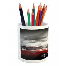 Vintage Car and Eiffel Pencil Pen Holder