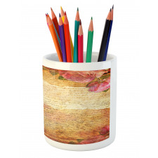 Floral Retro Nostalgic Pencil Pen Holder