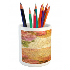 Floral Retro Nostalgic Pencil Pen Holder