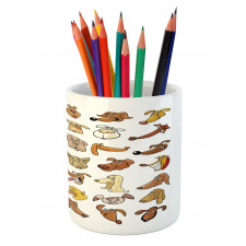 Dog Heads Puppy Canin Pencil Pen Holder