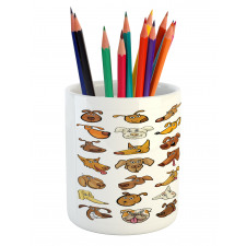 Dog Heads Puppy Canin Pencil Pen Holder