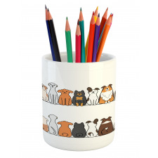 Dog Family in a Row Pencil Pen Holder