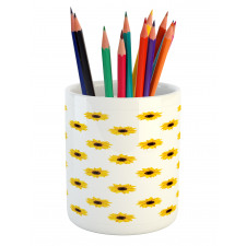 Sunflower Pattern Nature Pencil Pen Holder