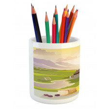 French Countryside Scene Pencil Pen Holder