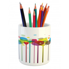 Wine Colorful Glasses Pencil Pen Holder