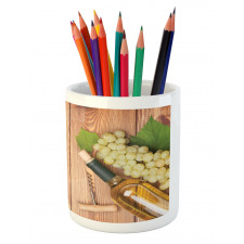 White Grapes Bottle Pencil Pen Holder