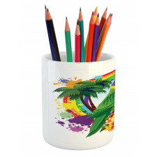 Palms Tropical Plants Pencil Pen Holder