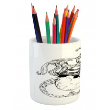 Hipster Animal Sketch Pencil Pen Holder