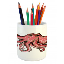 Pink Watercolor Animal Pencil Pen Holder