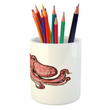 Pink Watercolor Animal Pencil Pen Holder