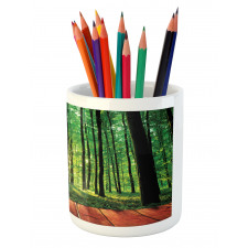 Sunlight Forest Trees Pencil Pen Holder