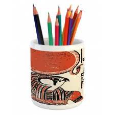 Old Language Pencil Pen Holder