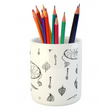 Folk Feathers Arrow Pencil Pen Holder