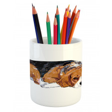 Sketch Like Drawing of Dog Pencil Pen Holder