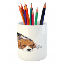 Sketch Like Drawing of Dog Pencil Pen Holder