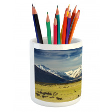 Snowy Mountains Alps Pencil Pen Holder