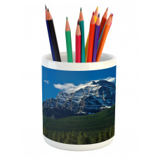 Snowy Peaks Trees Park Pencil Pen Holder