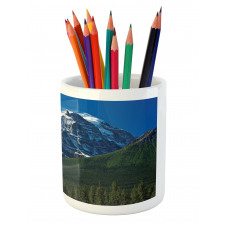 Snowy Peaks Trees Park Pencil Pen Holder