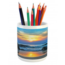 Sandy Peaceful Beach Pencil Pen Holder