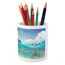 Watchtower Seagulls Pencil Pen Holder