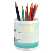 Sailboat in the Ocean Pencil Pen Holder