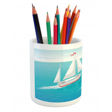 Sailing Boats and Sun Pencil Pen Holder