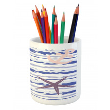 Wavy Stripes Starfish Pencil Pen Holder