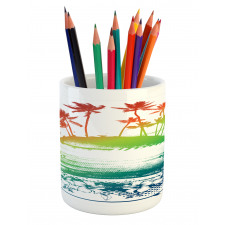 Grunge Summer Scenery Pencil Pen Holder