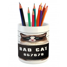 Jail Kitty Under Arrest Pencil Pen Holder