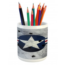 Star on Round Circle Pencil Pen Holder