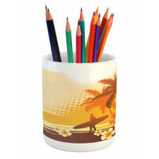 Surfer Tropical Landscape Pencil Pen Holder