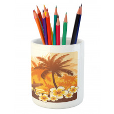 Surfer Tropical Landscape Pencil Pen Holder