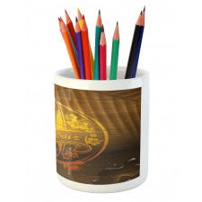 Flowers Riding Waves Pencil Pen Holder