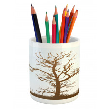 Owl Autumn Tree Branch Pencil Pen Holder