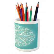 Symmetrical Floral Curves Pencil Pen Holder