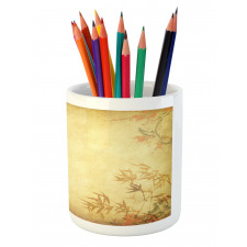 Bamboo Stems and Blooms Pencil Pen Holder