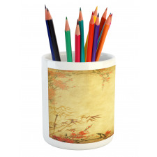 Bamboo Stems and Blooms Pencil Pen Holder