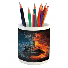 Water and Fire Effect Design Pencil Pen Holder