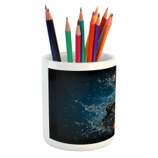 Water and Fire Effect Design Pencil Pen Holder