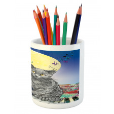 Musical Notes Cat Pencil Pen Holder