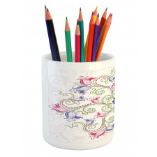 Round Flower Frame Pencil Pen Holder