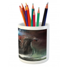 Vikings Boat Stormy Sea Pencil Pen Holder