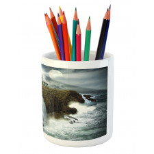 Rocks Stormy Sealife Pencil Pen Holder