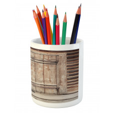 Timber Door Log House Pencil Pen Holder