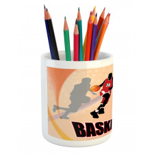 Vintage Basketball Art Pencil Pen Holder