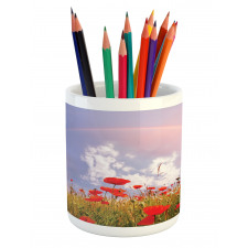 Poppy Flowers on Meadow Pencil Pen Holder