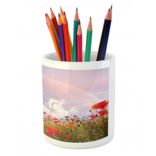 Poppy Flowers on Meadow Pencil Pen Holder